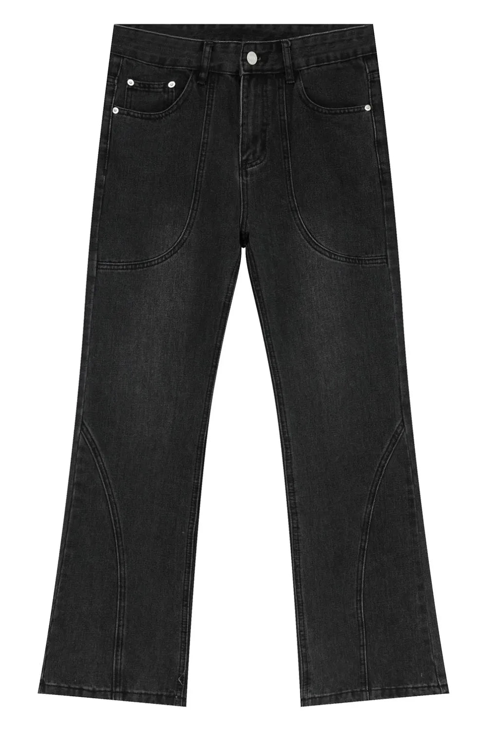 Premium Straight-Leg Jeans with Unique Stitch Detail