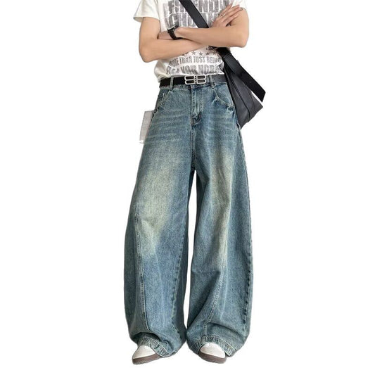 Bending Knife Denim Casual Pants for Men and Women