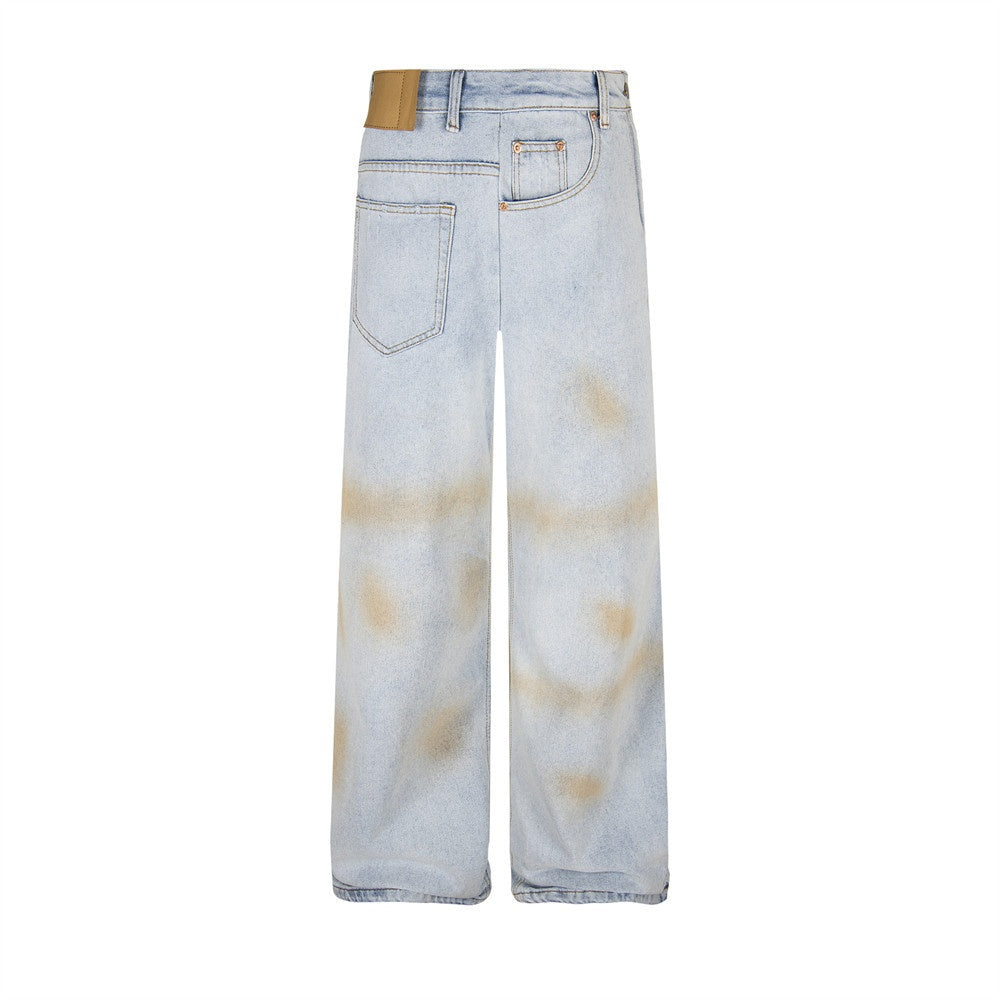 Men's Distressed Patchwork Denim Pants - Unique Punk Style