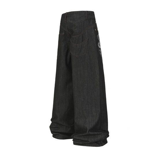 Washed Denim Loose Baggy Wide Leg Pants