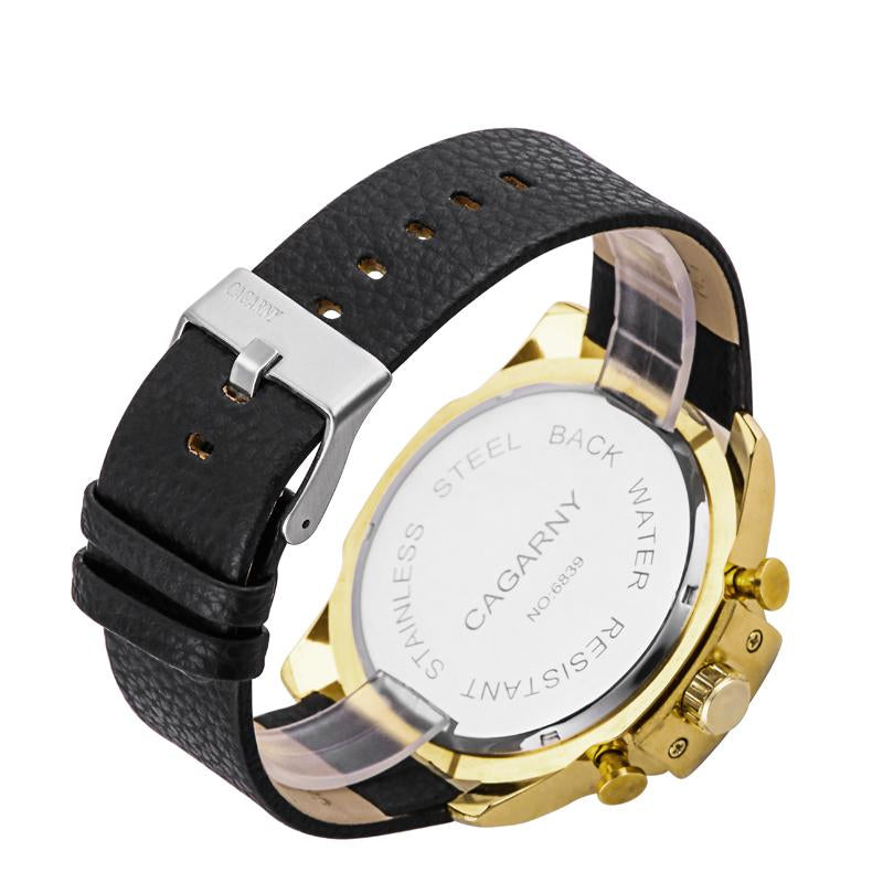 Men's Leather Quartz Watches