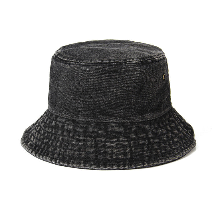 Vintage Washed Denim Fisherman Hat for UV Protection