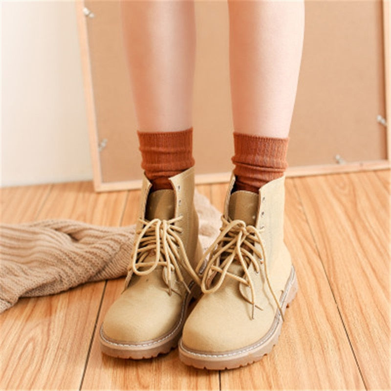Striped Cotton Socks Retro Style