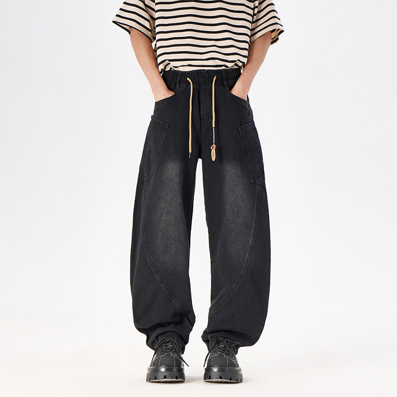 Retro Loose Straight Leg Wide Leg Long Pants for Casual Style