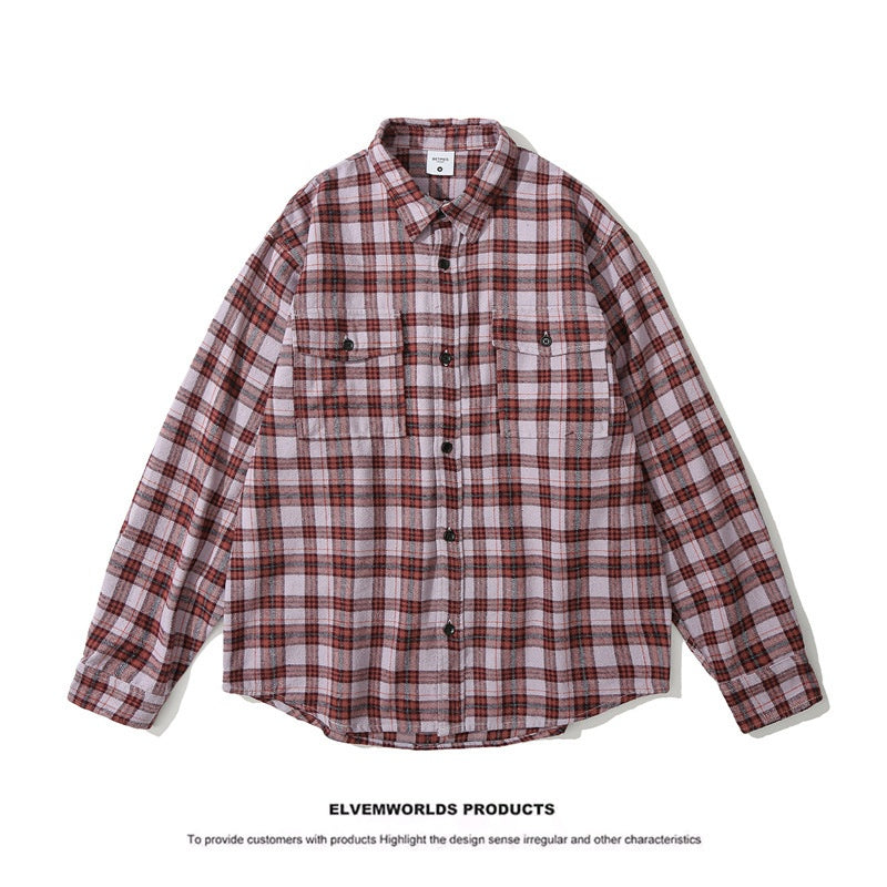Loose Wide Checkered Unisex Shirt for Men and Women