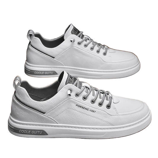 Men's Thick Soled Faux Leather Casual Sneakers