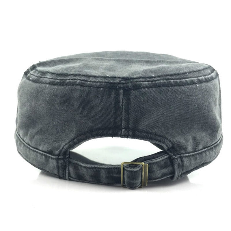 Flat Top Hat - Solid Color Washed Cotton Duckbill Hat for Men and Women