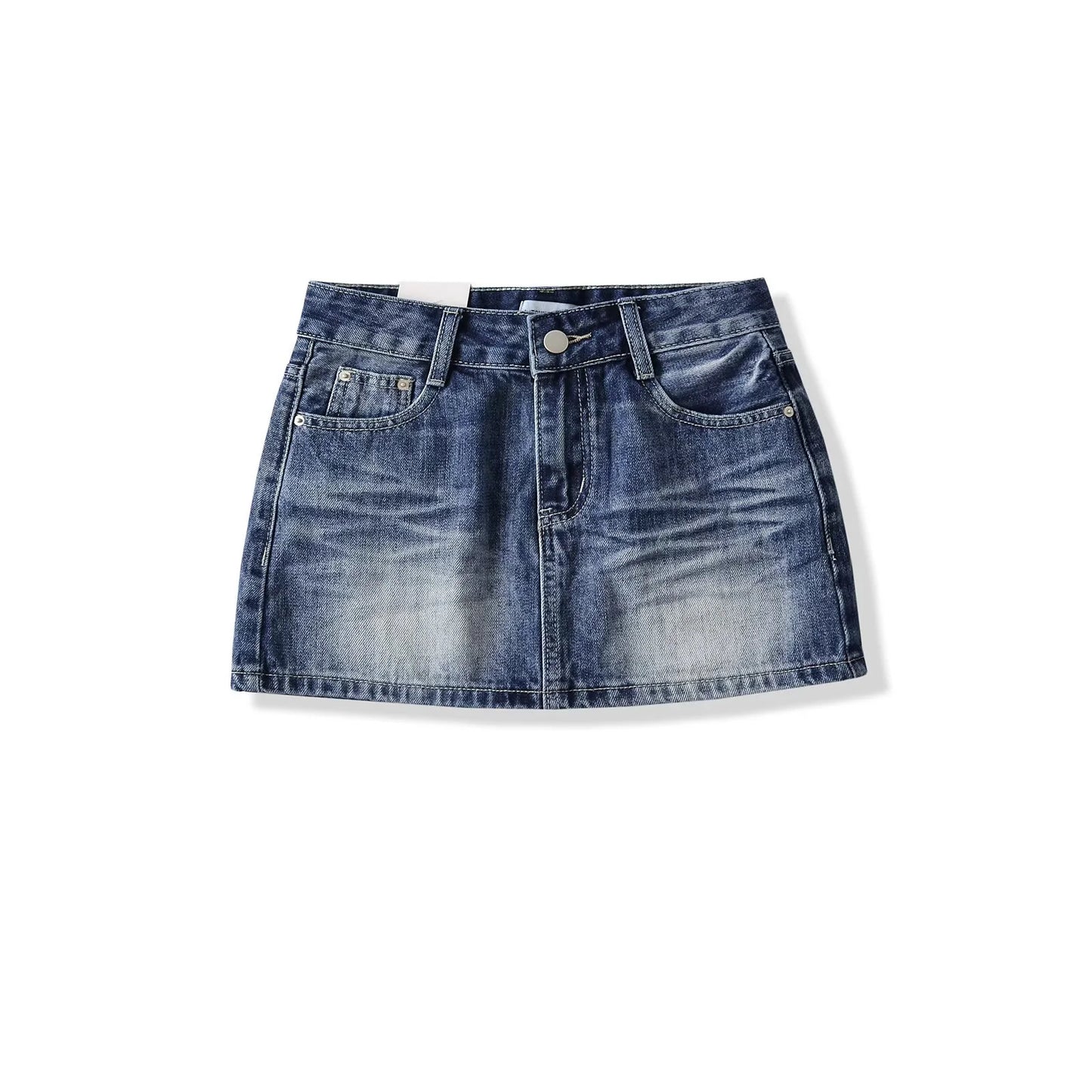 Premium High-Waisted A-Line Denim Skirt