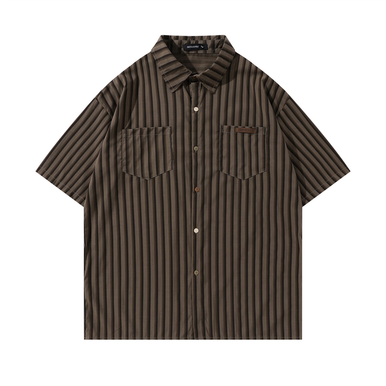 Retro Striped Short Sleeve Shirt for Men