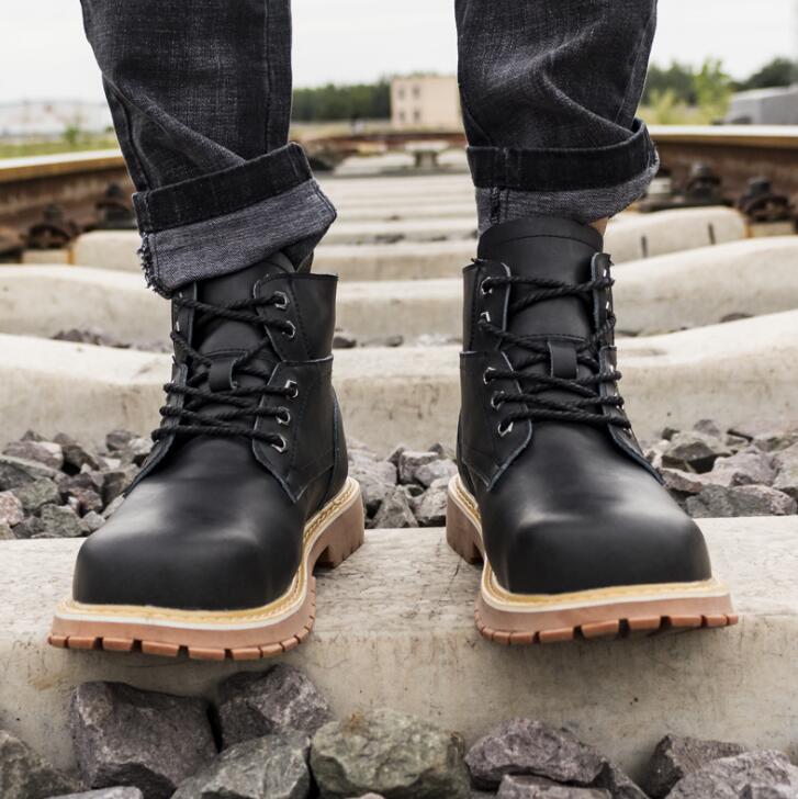 Men's Casual Winter Work Safety Boots - Classic Combat Ankle Boots