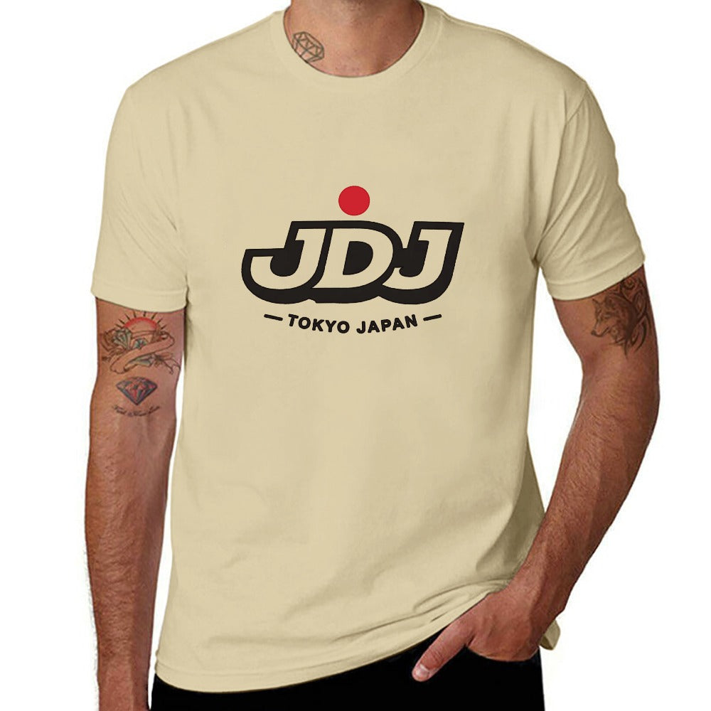 JDJ Logo Men's Short Sleeve T-Shirt 100% Cotton - Sand Color
