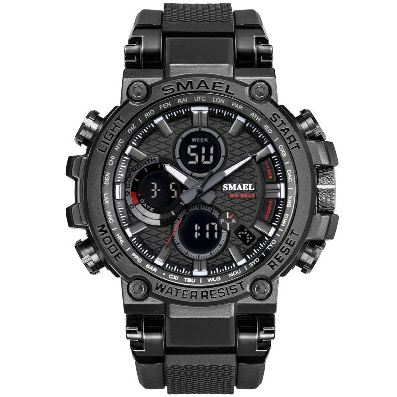 Men's Sport Watches - Digital Double Time Chronograph - LED Display