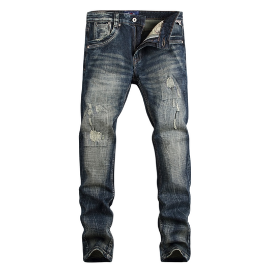 Stylish Slim Fit Distressed Denim Jeans for Men