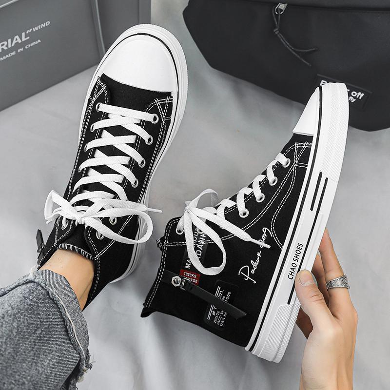 High Top Sneakers - Canvas Casual Shoes for Men