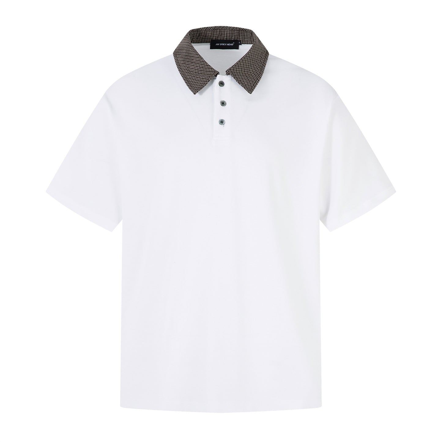 Two-Tone Flip Collar Short Sleeve Polo