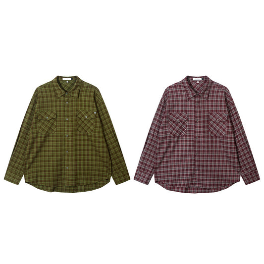Basic Plaid Long Sleeve Shirts