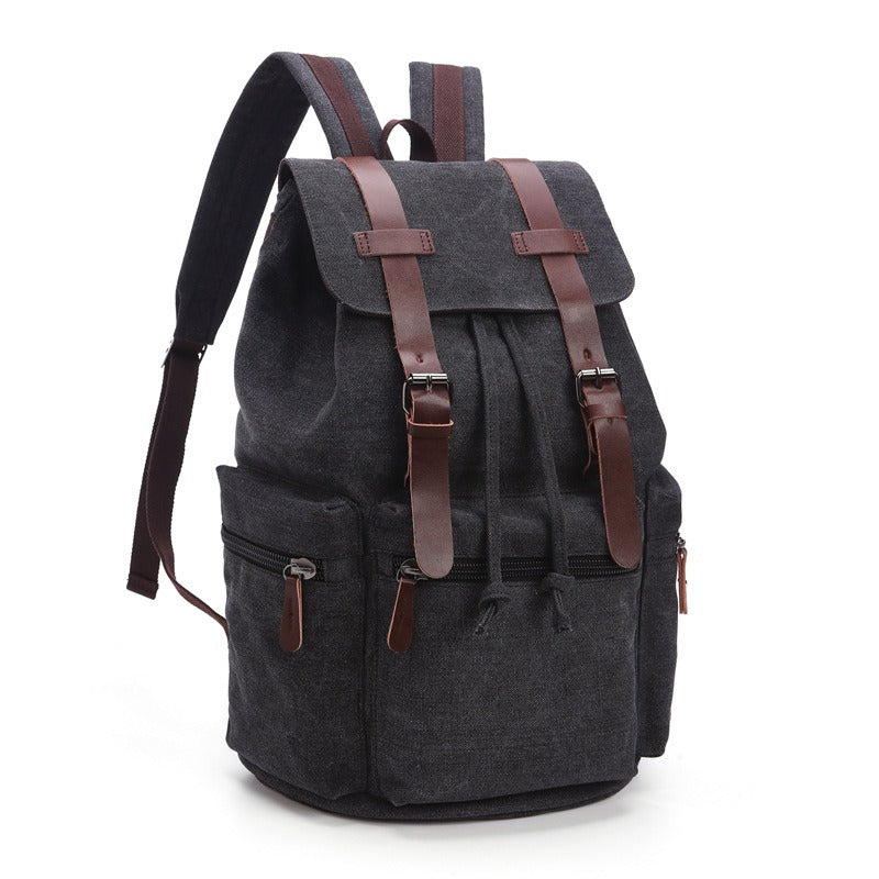 Durable Canvas Laptop Backpack Large Capacity Travel Bag