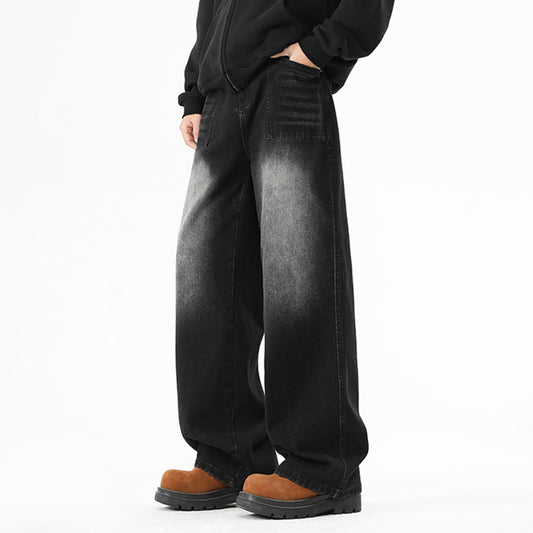 Men's Loose Wide-Leg Straight Long Pants - Premium Japanese Denim