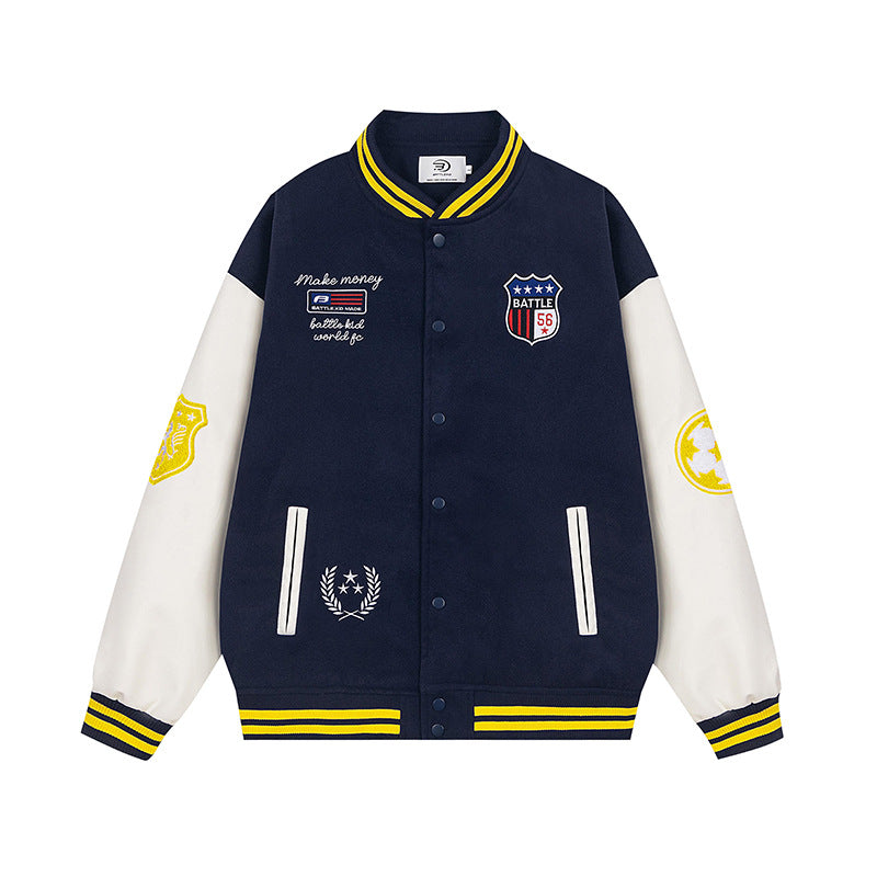 Emblem Embroidered Varsity Jacket