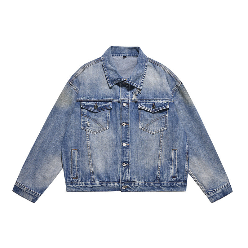 Premium Japanese Denim Jacket - American Retro Style