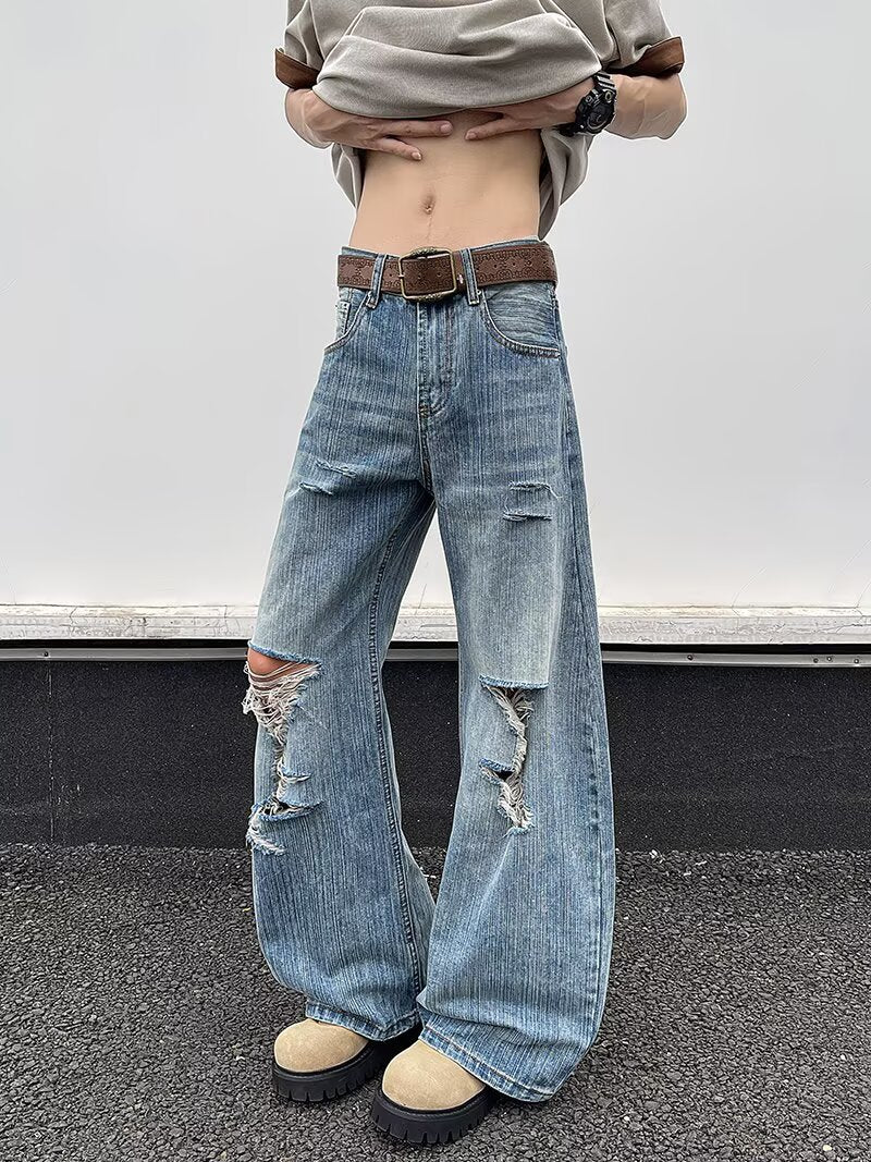 Micro Opening Washed Denim Jeans - Premium Japanese Craftsmanship