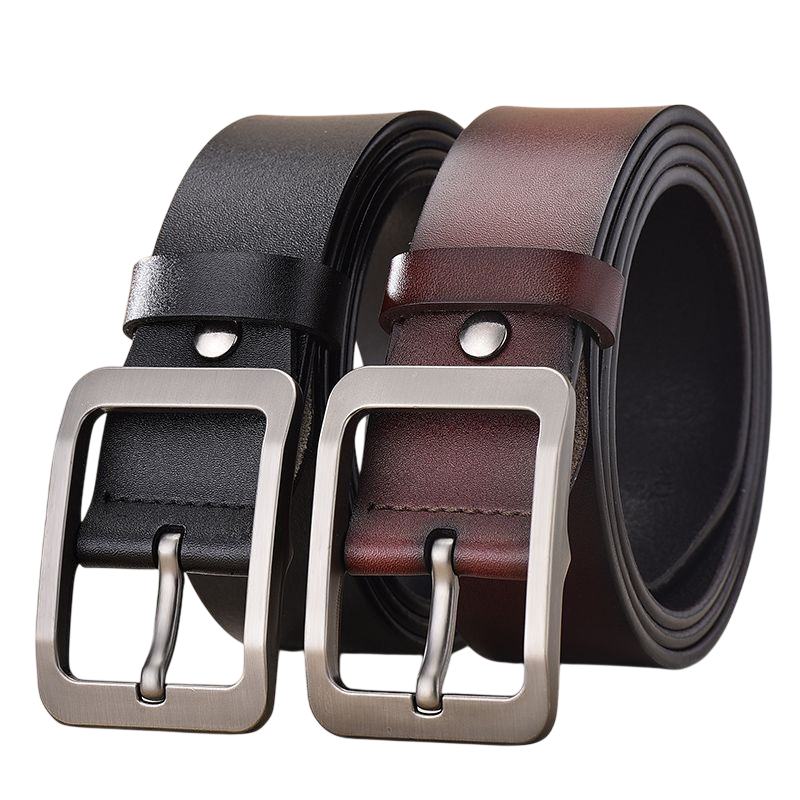 Men's Belt Pure Leather Pin Buckle Denim Casual Versatile Genuine Leather Pants Belt