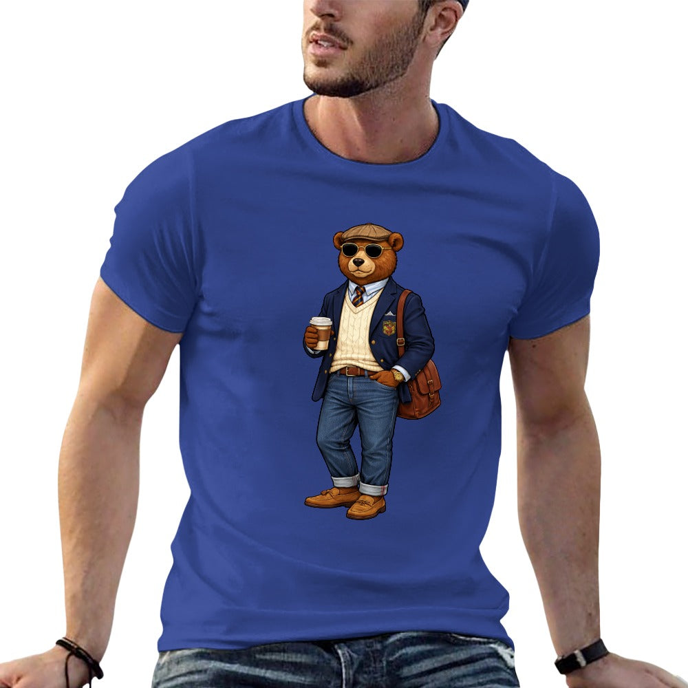 Oxford Denim Bear Men's Short Sleeve T Shirt - Blue