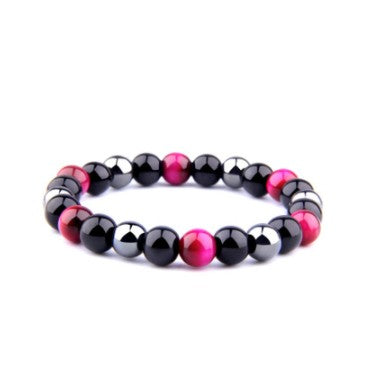 Tiger Eye Obsidian Hematite Gemstone Bead Bracelet