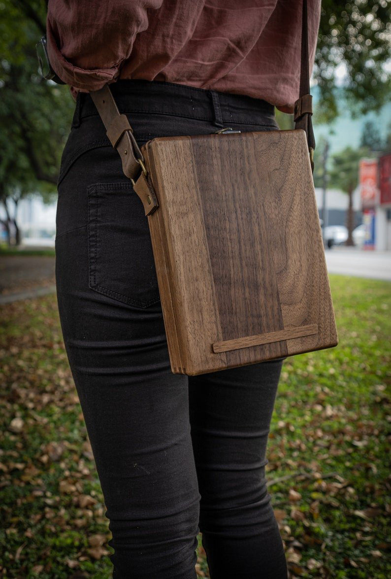 Writers Messenger Wood Box Satchel Made From MDF And Leather