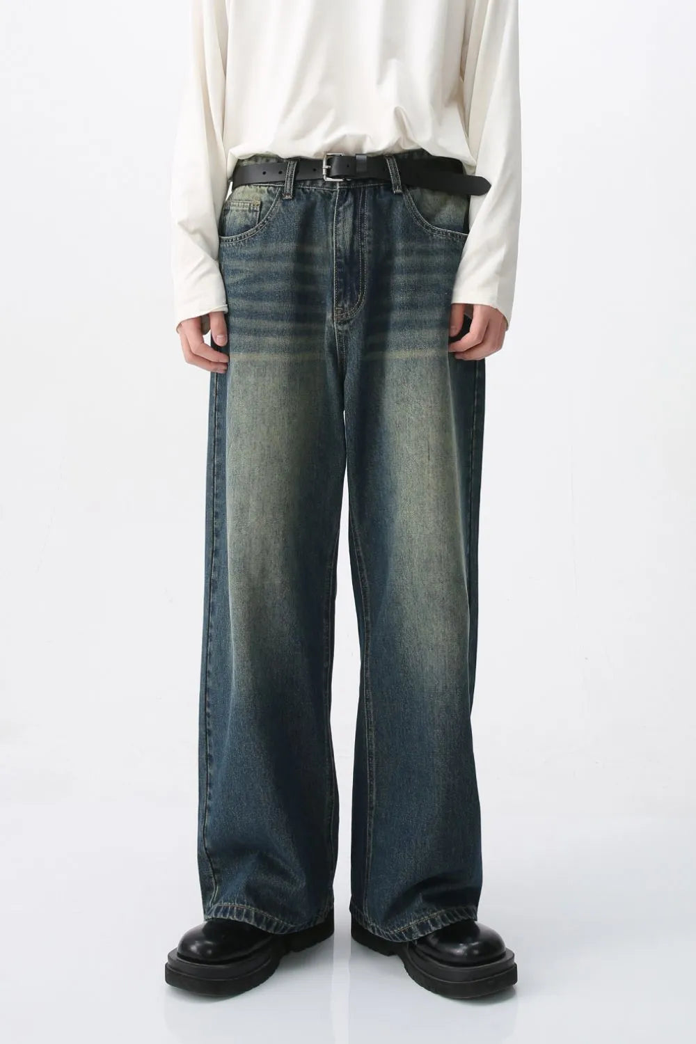 Premium Wide Leg Jeans with Pockets - Japanese Denim