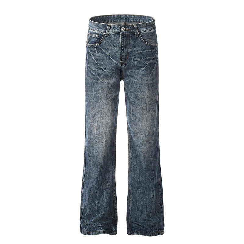Ice Blue Lightning Burst Denim Jeans - Premium Japanese Craftsmanship