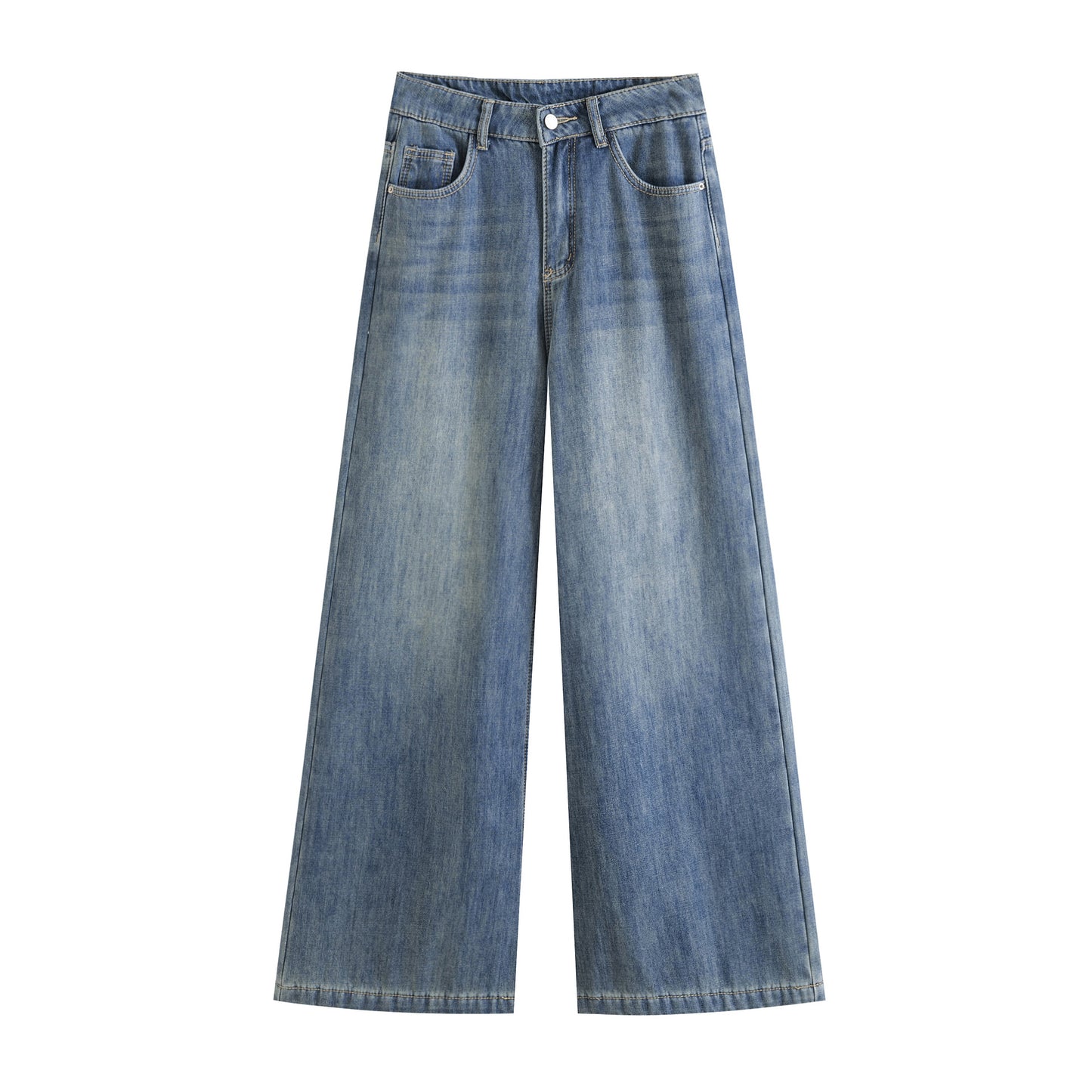 High Waisted Plush Warm Loose Long Jeans