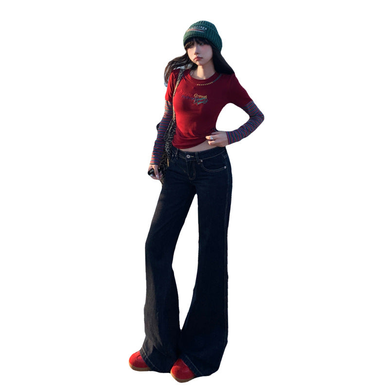 Women's Autumn and Winter Low-Waist Slimming Tapered Leg Jeans