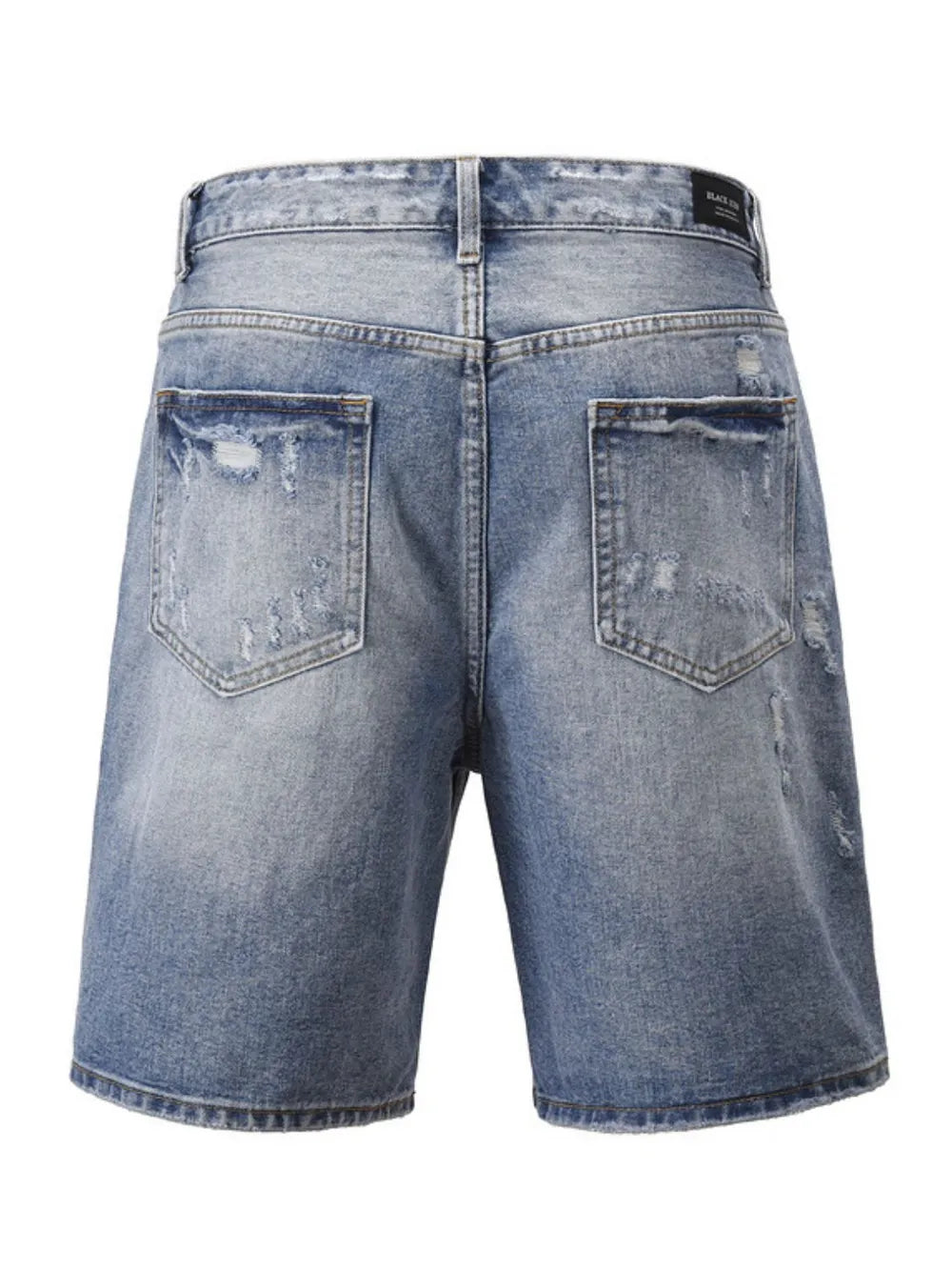 Men's Distressed Denim Bermuda Shorts - Premium Japanese Craftsmanship