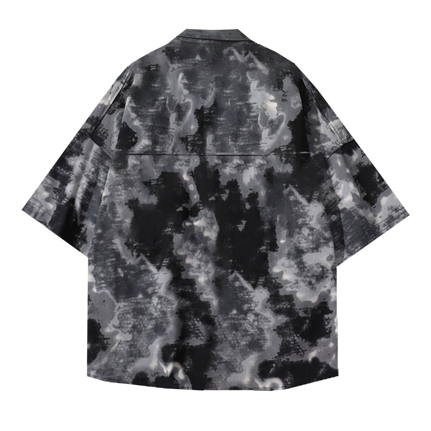 Tie Dye Printed Short Sleeved Shirt Loose Fit for Men and Women