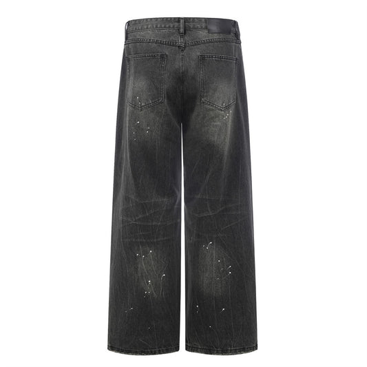 Men's Distressed Black Denim Jeans — Loose Fit Streetwear Pants