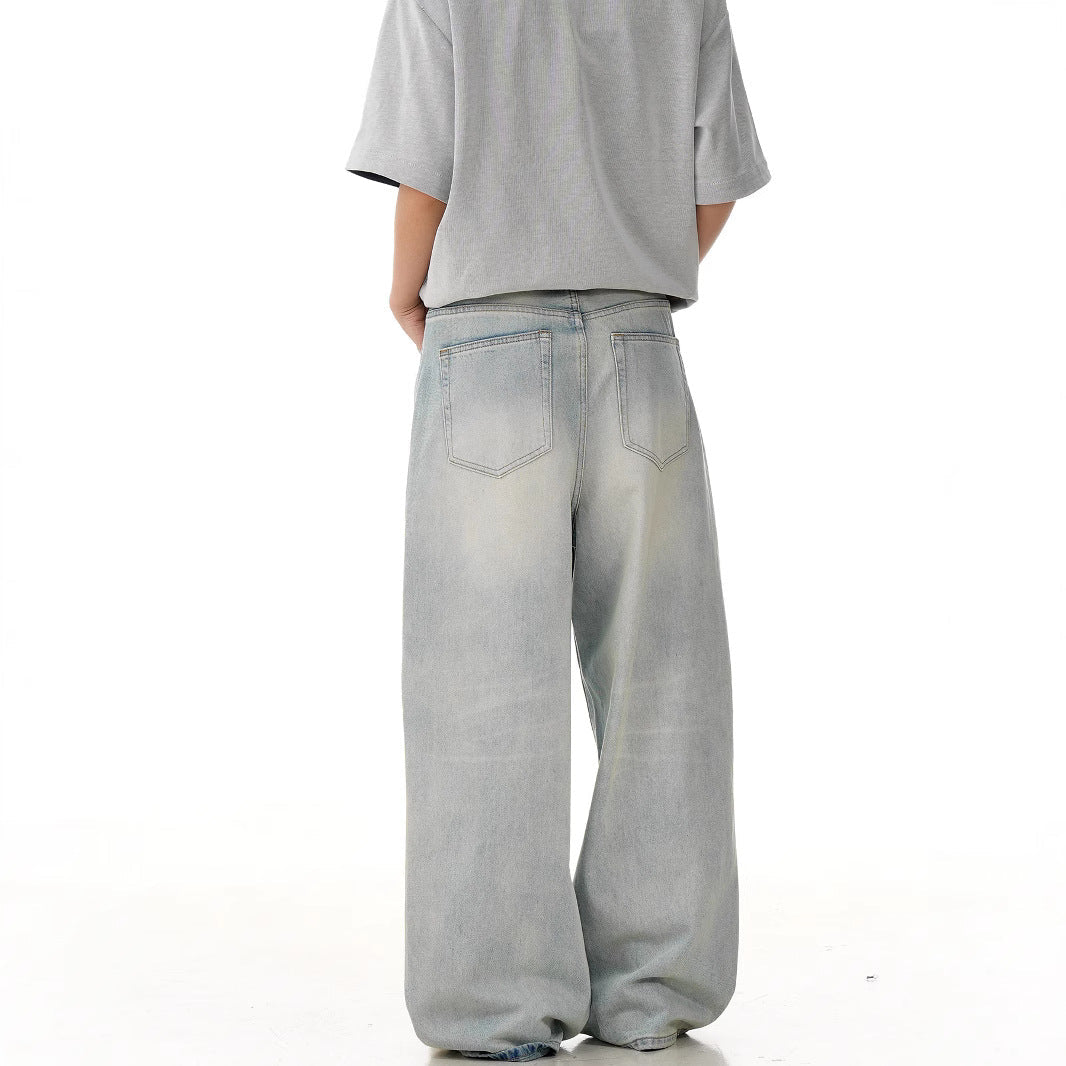 Premium Blue Denim Pants - Loose Wide Leg