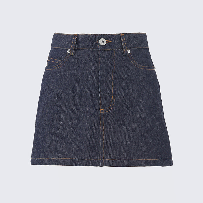 Women's Classic Denim Mini Skirt - Summer Versatile Half Skirt