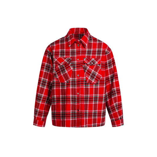 Loose Plaid Japanese Work Shirt