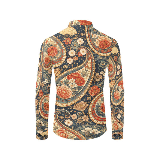 Japanese Paisley Men's All Over Print Long Sleeve Shirt