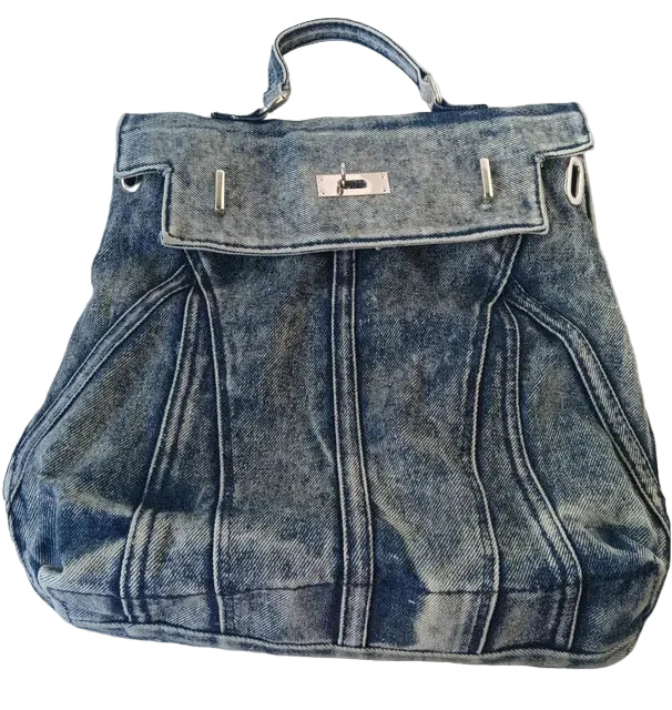 Vintage Denim Backpack for Women - Stylish Commuter Bag
