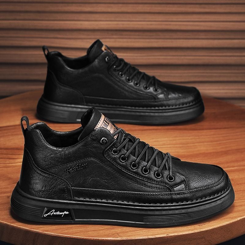 Breathable and Waterproof Japanese Style Leather Sneakers for Men