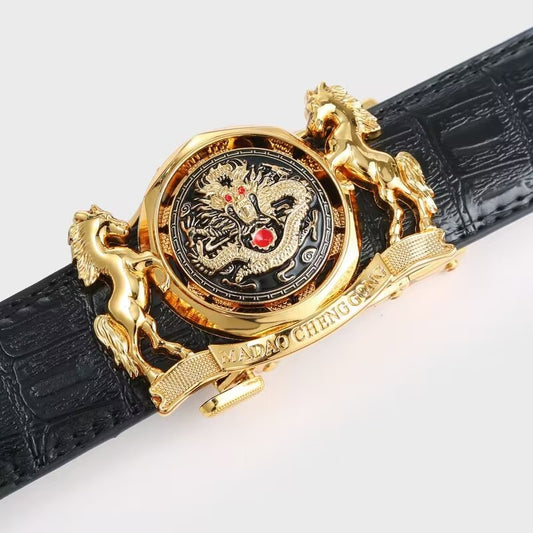 Men's Leather Year of the Loong Automatic Belt