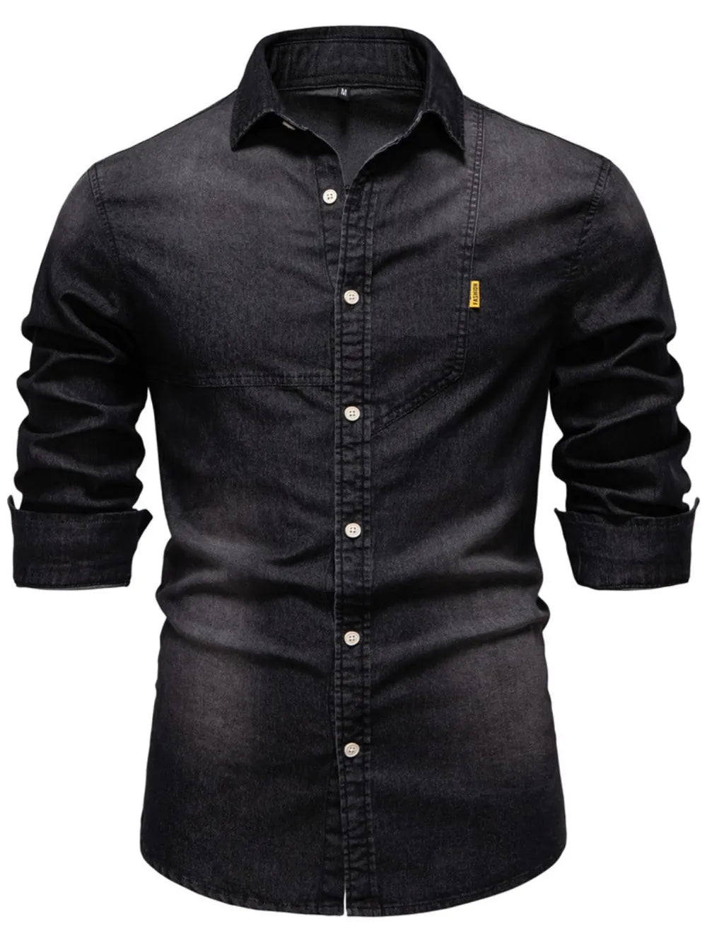 Men's Button Down Collared Neck Denim Shirt