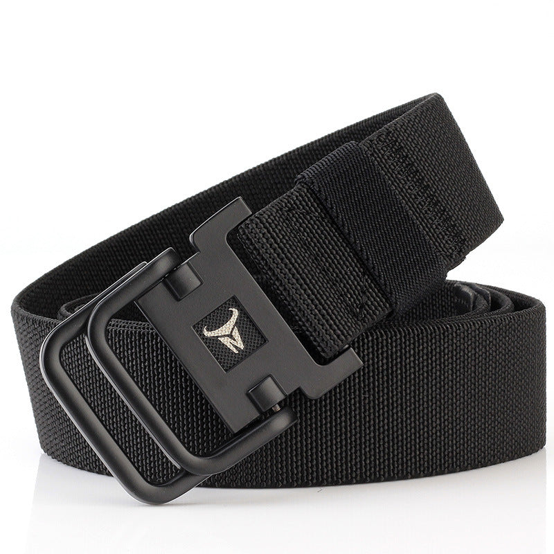 Double Ring Buckle Belt - Nylon Elastic Durable Canvas