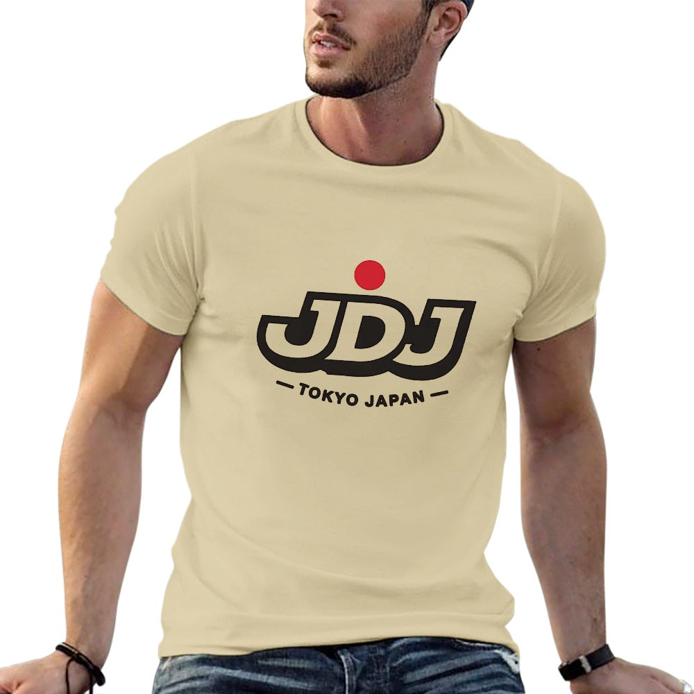 JDJ Logo Men's Short Sleeve T-Shirt 100% Cotton - Sand Color