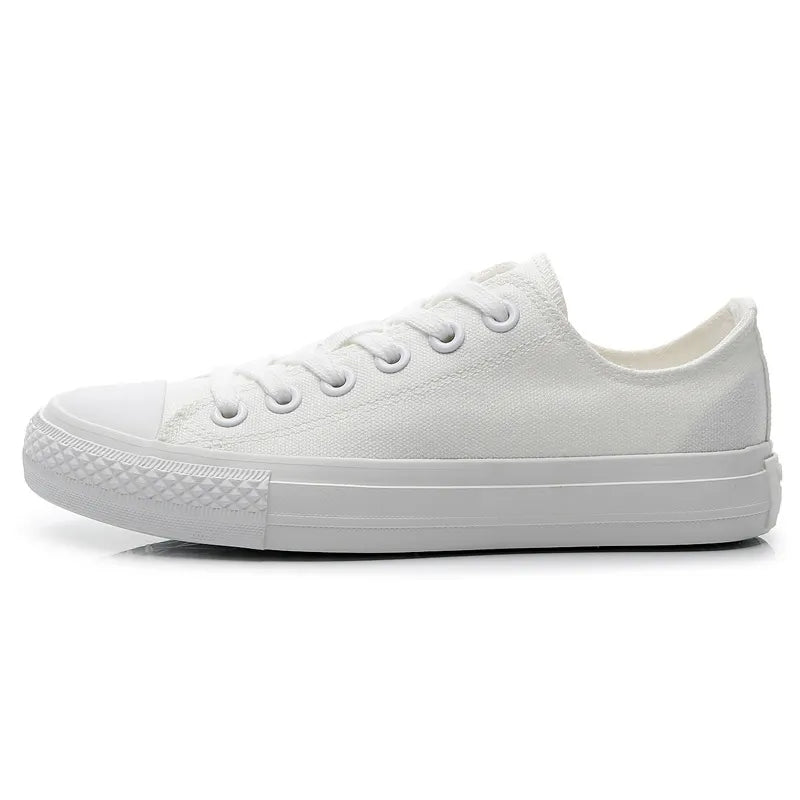 Unisex Solid Color Low Top Canvas Sneakers