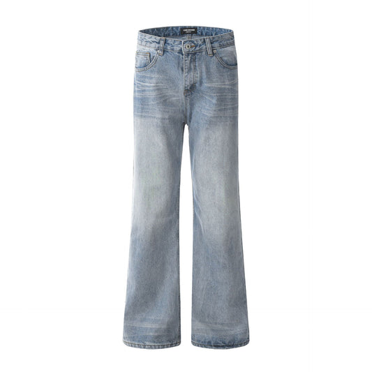Blue Flared Denim Pants for Men and Women - Casual Loose and Slim Fit Long Pants
