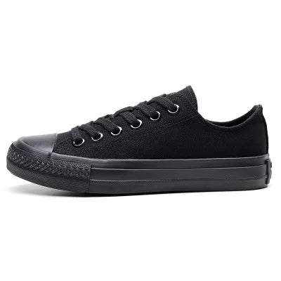 Unisex Solid Color Low Top Canvas Sneakers