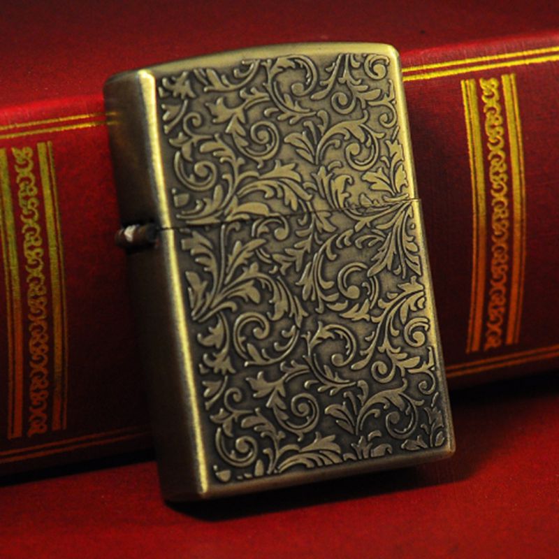 Kerosene Lighter Windproof Retro Grinding Wheel - Bronze